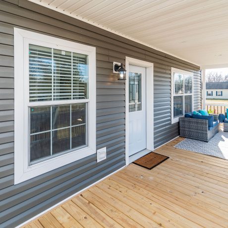 Exterior view of the porch of The Aster home